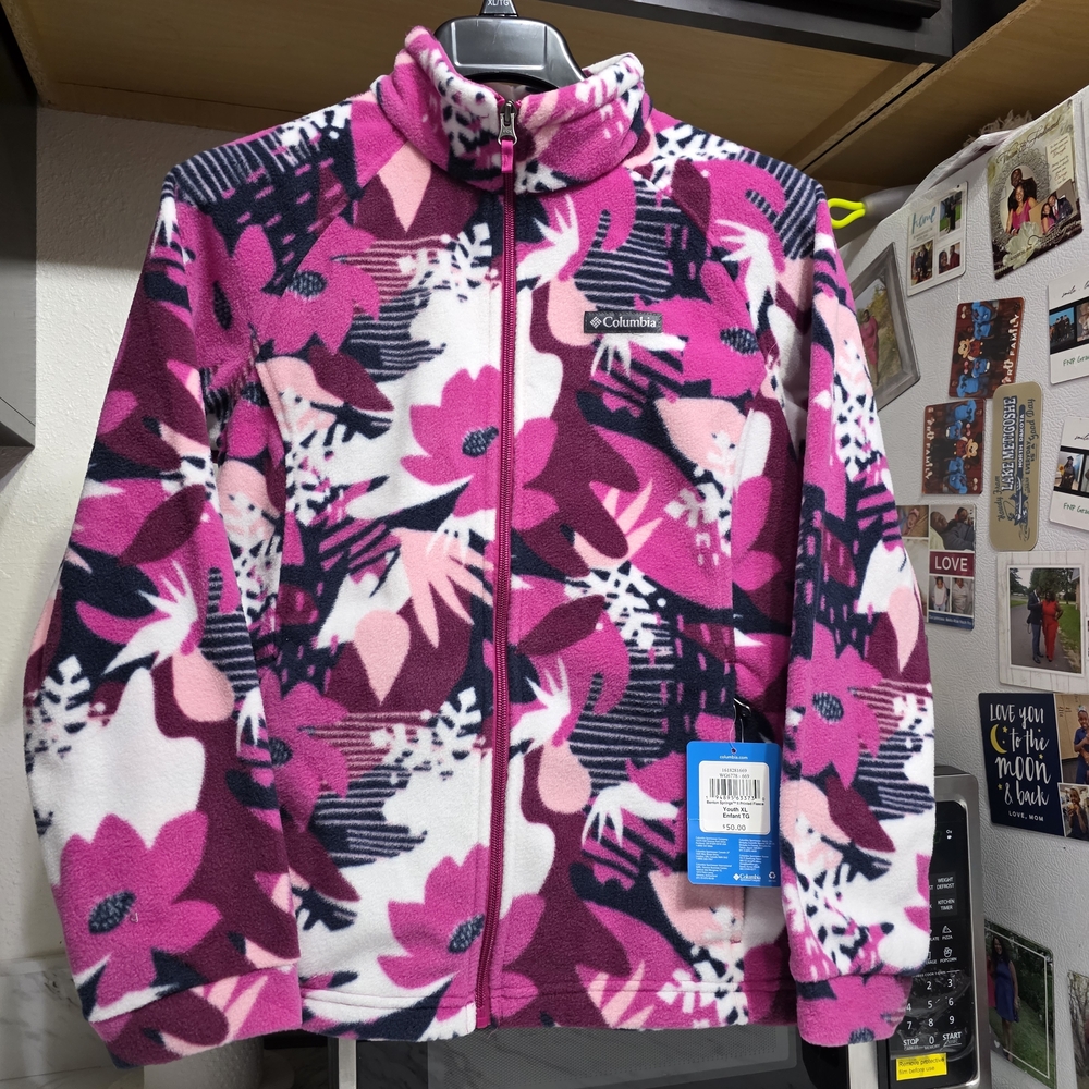 Columbia Pink and Purple Fleece Jacket Youth Girls  XL